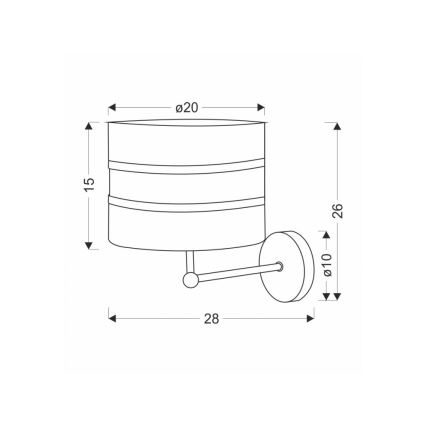 Candeeiro de parede ANDY 1xE27/40W/230V preto/dourada
