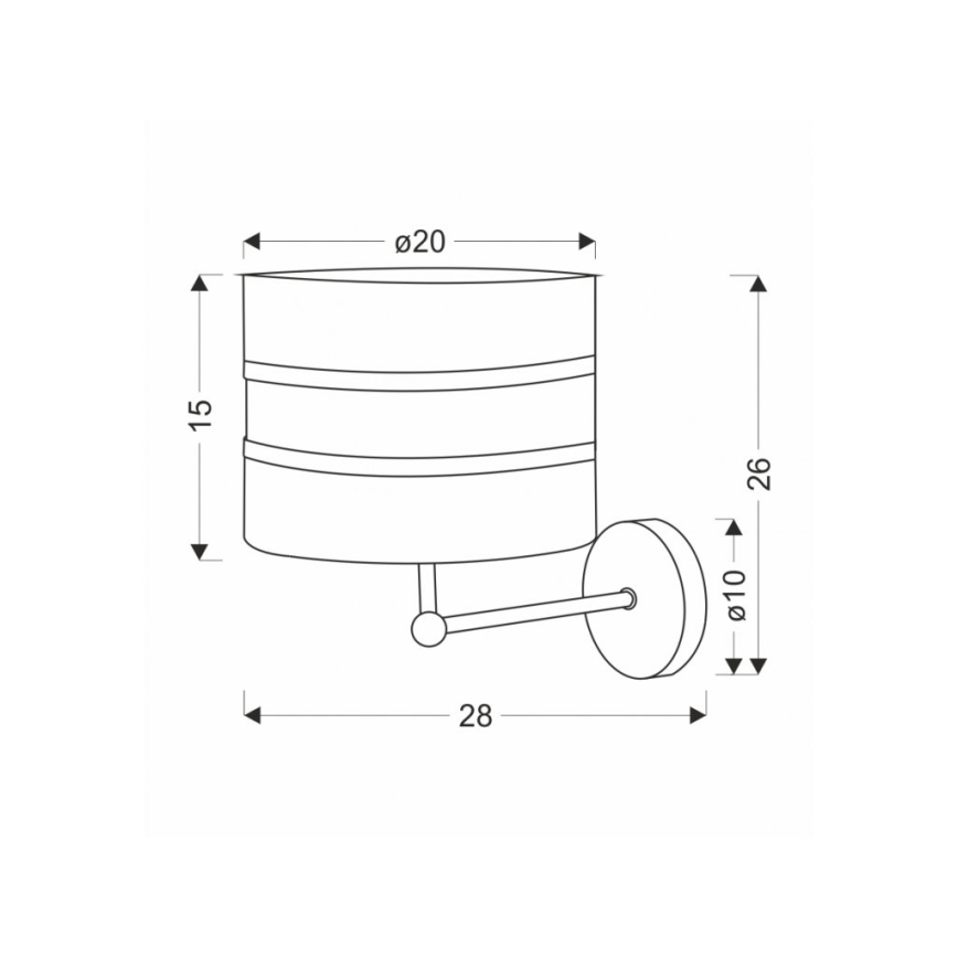 Candeeiro de parede ANDY 1xE27/40W/230V preto/dourada