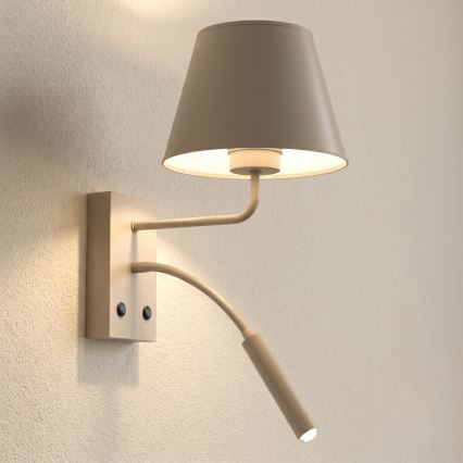 Candeeiro de parede ARDEN 1xE27/15W/230V + 1xG9/8W bege