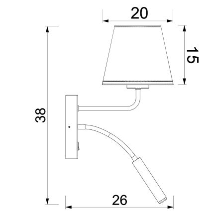 Candeeiro de parede ARDEN 1xE27/15W/230V + 1xG9/8W bege
