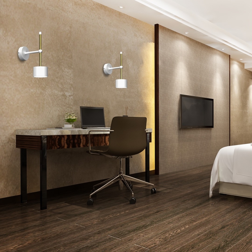 Candeeiro de parede ARENA 1xGX53/11W/230V branco/dourado