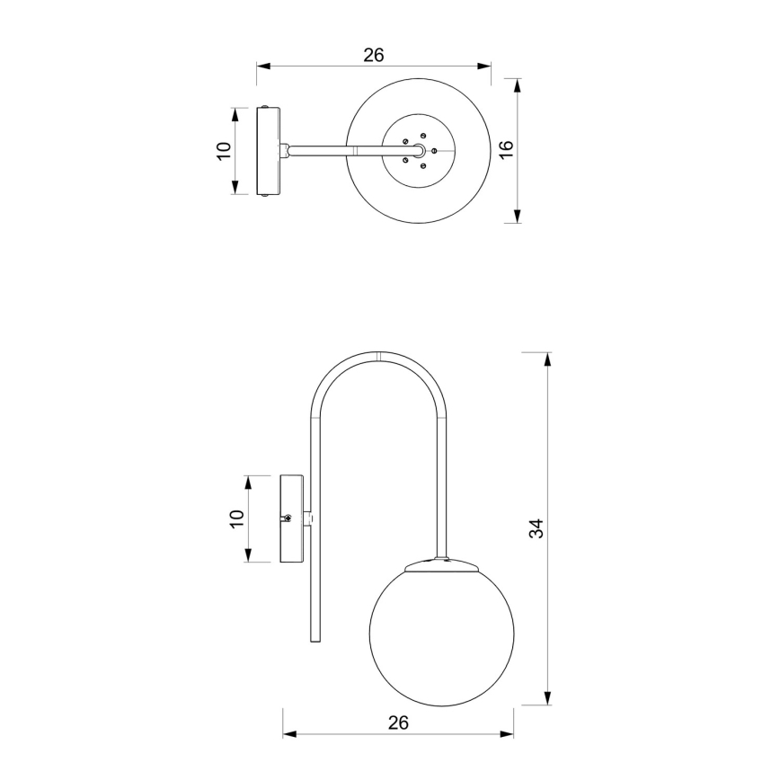 Candeeiro de parede CAMBRIDGE 1xE14/60W/230V preto/latão