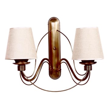 Candeeiro de parede CLASSIC 2xE27/40W/230V bronze/bege