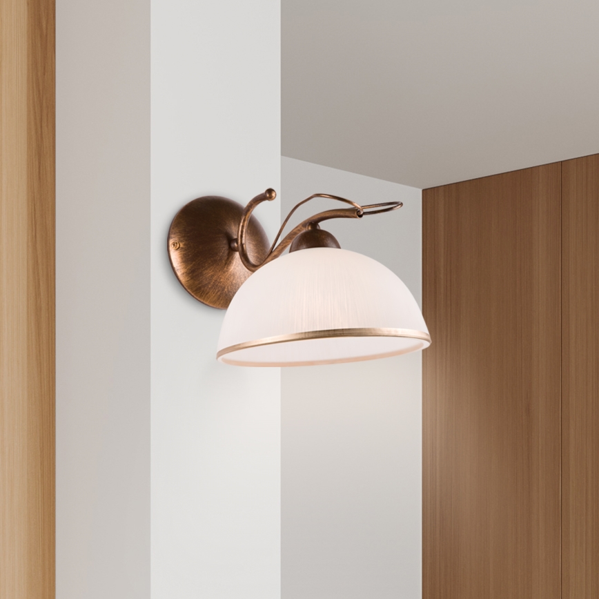 Candeeiro de parede COBRA 1xE27/60W/230V bronze/pátina