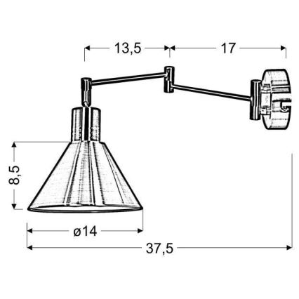 Candeeiro de parede COPENHAGEN 1xE14/40W/230V mate cromado