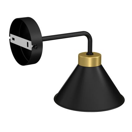 Candeeiro de parede DEMET 1xE27/60W/230V preto/dourada