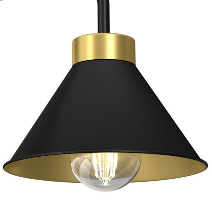 Candeeiro de parede DEMET 1xE27/60W/230V preto/dourada