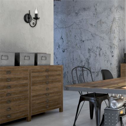 Candeeiro de parede DONATO 1xE14/40W/230V preto