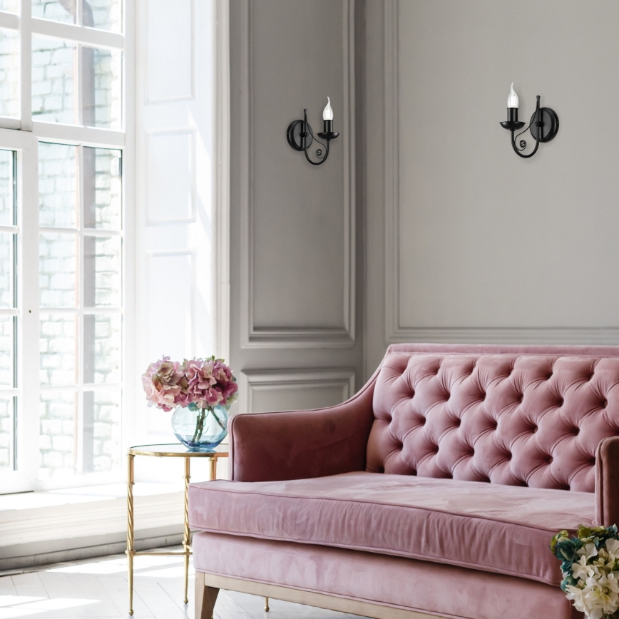 Candeeiro de parede DONATO 1xE14/40W/230V preto