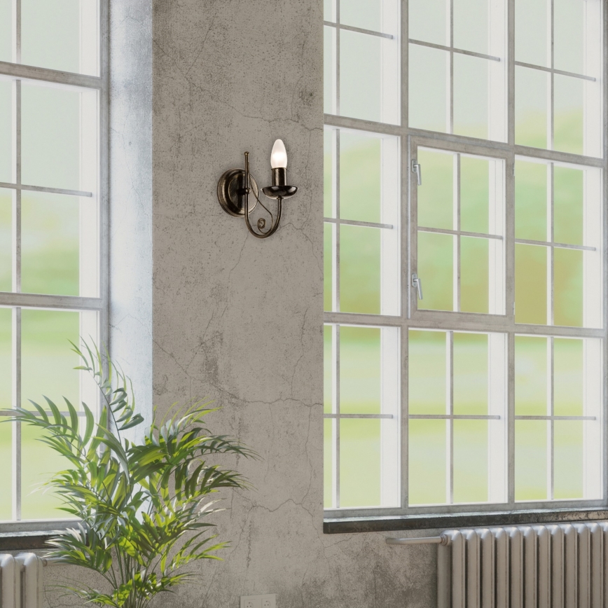 Candeeiro de parede DONATO 1xE14x40W/230V pátina