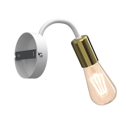 Candeeiro de parede DOW 1xE27/60W/230V branco/dourado