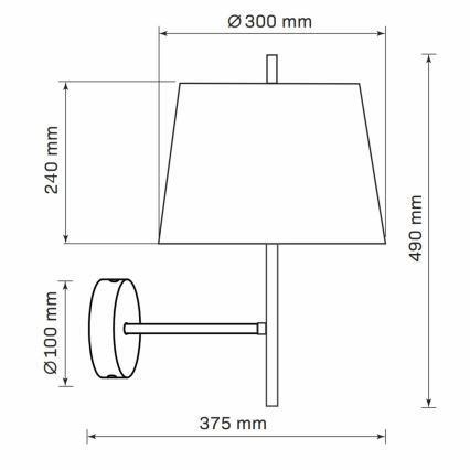 Candeeiro de parede ELENA 1xE27/20W/230V preto