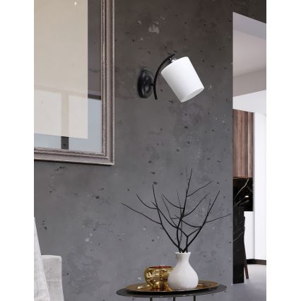 Candeeiro de parede ESNYR 1xE27/40W/230V preto/branco