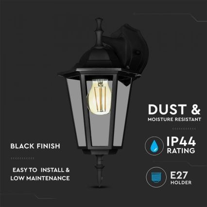Candeeiro de parede exterior 1xE27/40W/230V IP44 preto