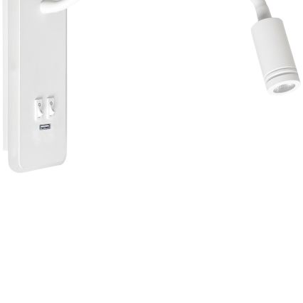 Candeeiro de parede flexível LED com USB BASE LED/8W+LED/2W/230V branco