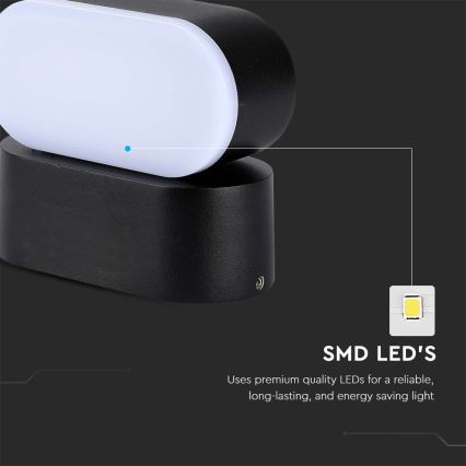 Candeeiro de parede flexível LED para exterior LED/5W/230V 4000K IP65 preto