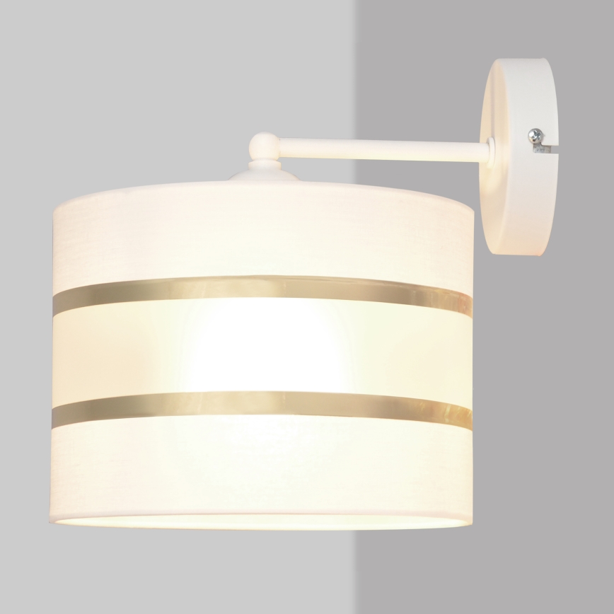 Candeeiro de parede HELEN 1xE27/15W/230V branco/dourada