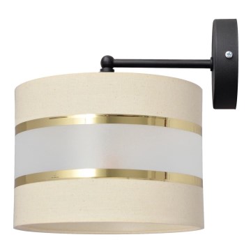 Candeeiro de parede HELEN 1xE27/15W/230V creme/preto/dourado