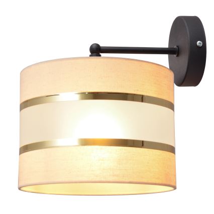 Candeeiro de parede HELEN 1xE27/15W/230V creme/preto/dourado