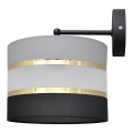 Candeeiro de parede HELEN 1xE27/15W/230V preto/cinzento/dourado