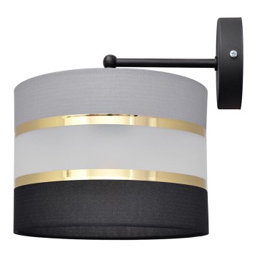 Candeeiro de parede HELEN 1xE27/15W/230V preto/cinzento/dourado
