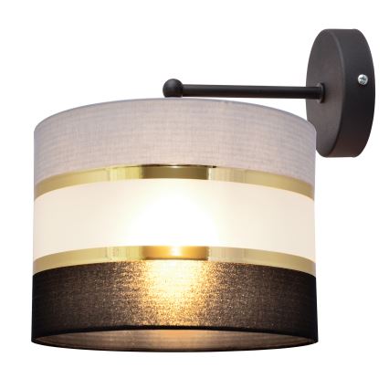 Candeeiro de parede HELEN 1xE27/15W/230V preto/cinzento/dourado