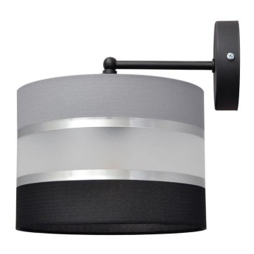 Candeeiro de parede HELEN 1xE27/15W/230V preto/cinzento/prateado
