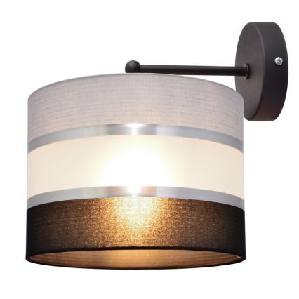 Candeeiro de parede HELEN 1xE27/15W/230V preto/cinzento/prateado