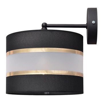 Candeeiro de parede HELEN 1xE27/15W/230V preto/dourada