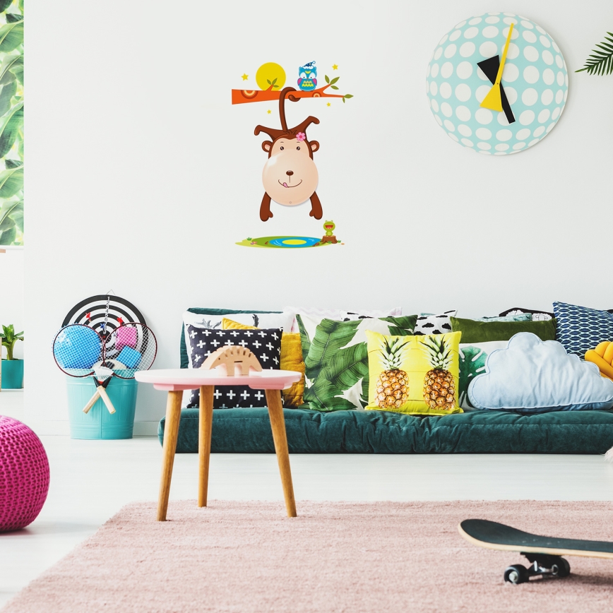 Candeeiro de parede infantil LED MONKEY LED/0,6W/3xAAA