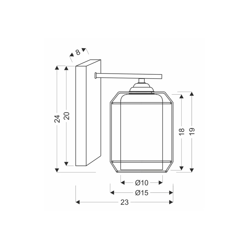 Candeeiro de parede JONERA 1xE27/40W/230V preto