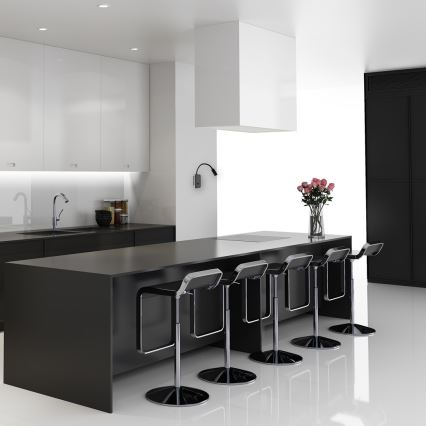 Candeeiro de parede LED flexível BASE LED/8W+LED/2W/230V preto/prateado