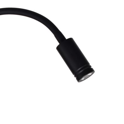 Candeeiro de parede LED flexível BASE LED/8W+LED/2W/230V preto/prateado