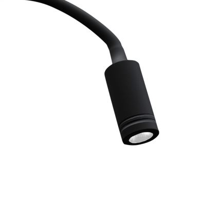 Candeeiro de parede LED flexível com porta USB BASE LED/8W+LED/2W/230V preto