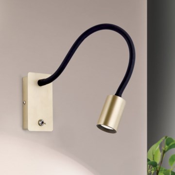 Candeeiro de parede LED flexível KURT LED/5W/230V dourado
