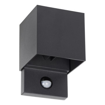 Candeeiro de parede LED para exterior com sensor de movimento e crepúsculo REKA LED/7W/230V IP54 antracite quadrado