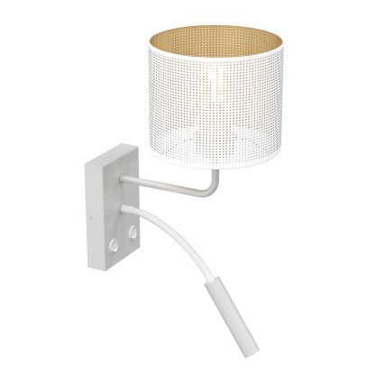 Candeeiro de parede LOFT SHADE 1xE27/60W+1xG9/8W/230V branco/dourado