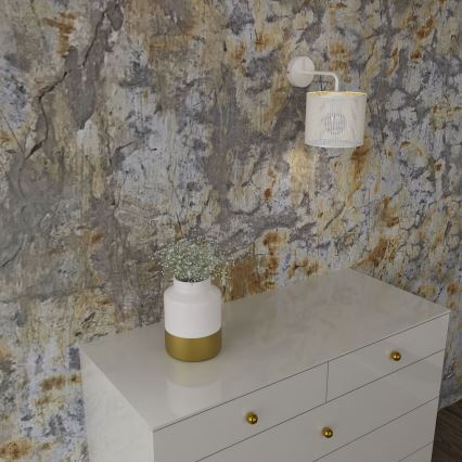 Candeeiro de parede LOFT SHADE 1xE27/60W/230V branco/dourado