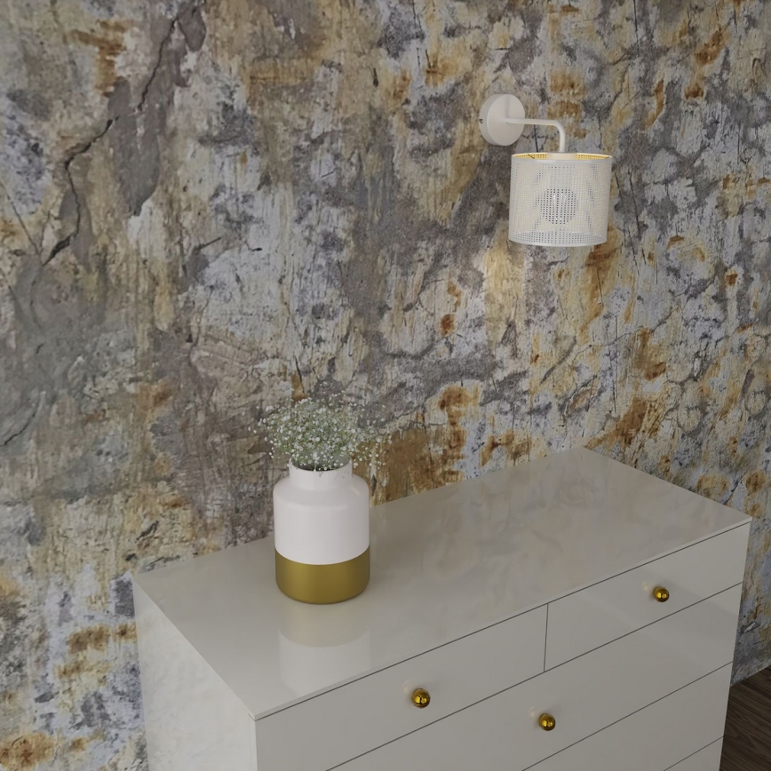 Candeeiro de parede LOFT SHADE 1xE27/60W/230V branco/dourado