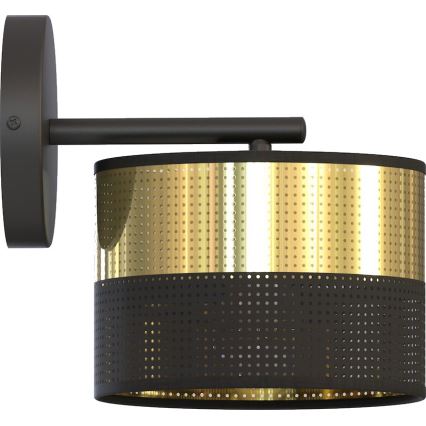 Candeeiro de parede LUX 1xE27/15W/230V preto/dourado