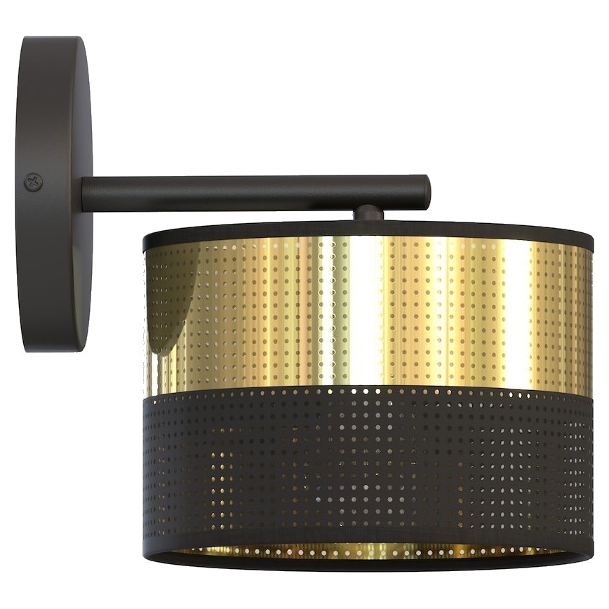Candeeiro de parede LUX 1xE27/15W/230V preto/dourado
