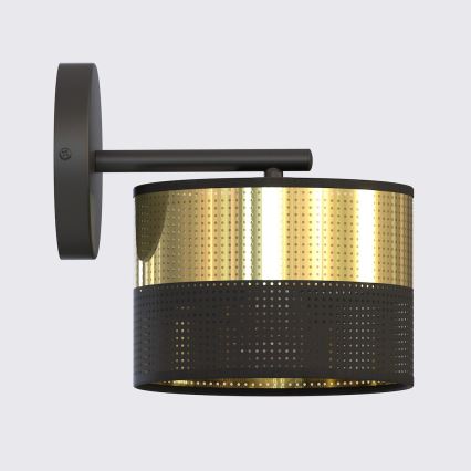 Candeeiro de parede LUX 1xE27/15W/230V preto/dourado