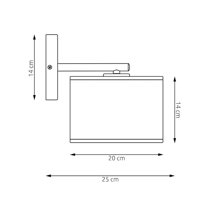 Candeeiro de parede LUX 1xE27/15W/230V preto/dourado