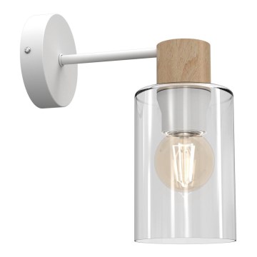 Candeeiro de parede MADERA 1xE27/60W/230V branco/madeira