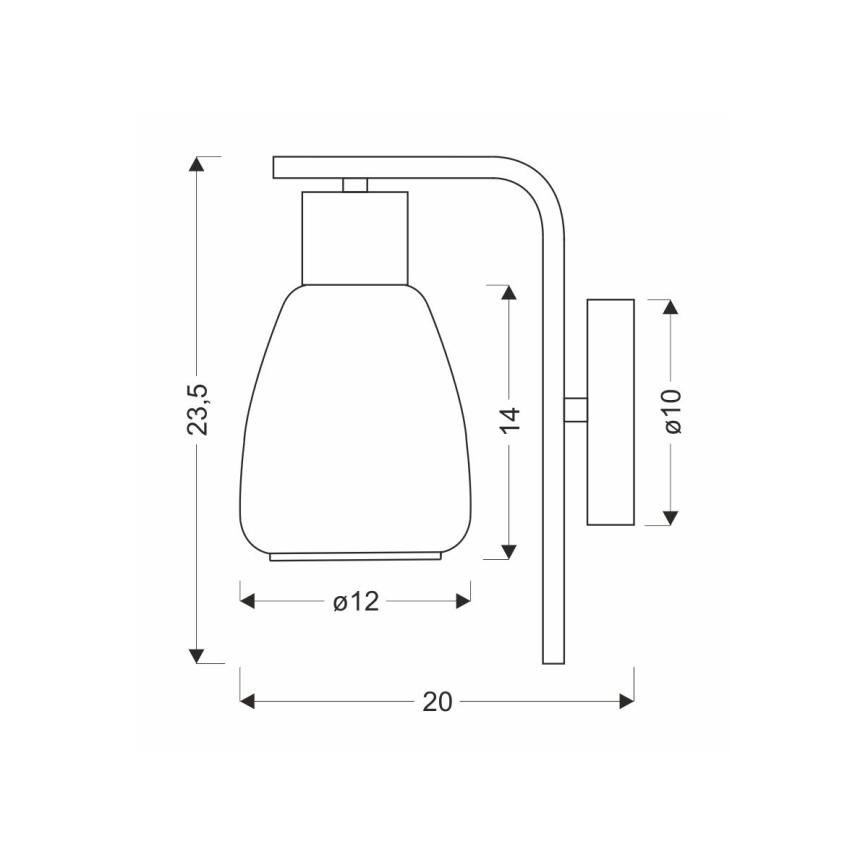 Candeeiro de parede MOLDO 1xE27/40W/230V preto/transparente