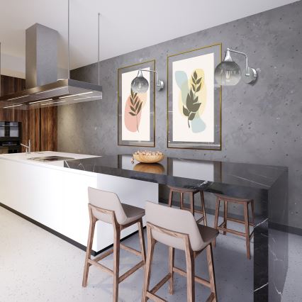 Candeeiro de parede MONTE 1xE27/60W/230V cromado brilhante