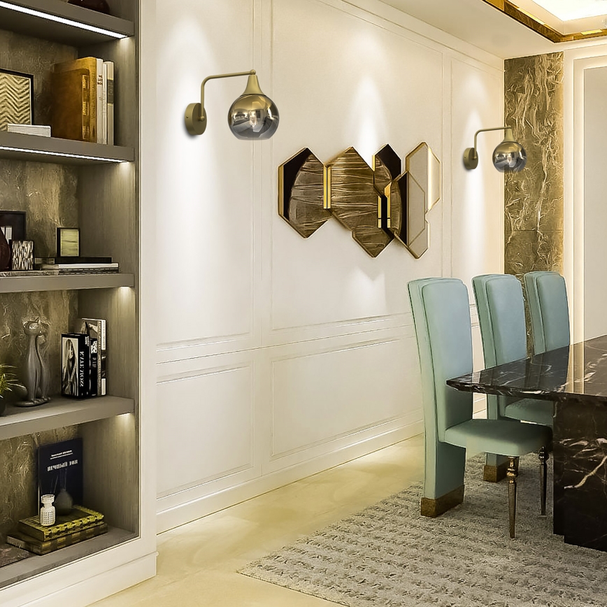 Candeeiro de parede MONTE 1xE27/60W/230V dourado