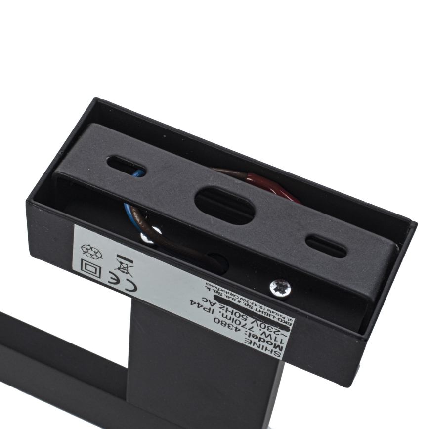 Candeeiro de parede para casa de banho SHINE LED/11W/230V 45 cm IP44 preto