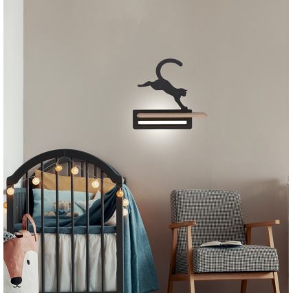 Candeeiro de parede para criança LED com prateleira JUMPING CAT LED/5W/230V