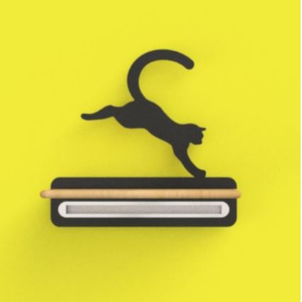 Candeeiro de parede para criança LED com prateleira JUMPING CAT LED/5W/230V